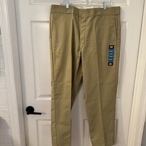 Dikies Flannel Lined Work Pants Men's 40x30 Tan  Relax Fit Straight Leg Khaki